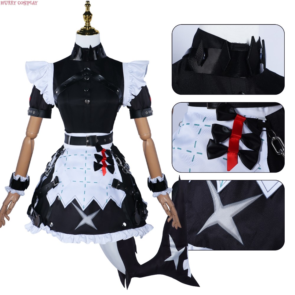 Game Cosplay,Zenless Zone Zero,Maid,Zenless Zone Zero Elenjoe Shark Maid Cosplay Costume